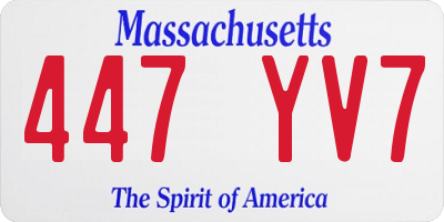 MA license plate 447YV7