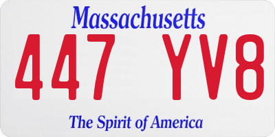 MA license plate 447YV8