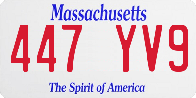 MA license plate 447YV9