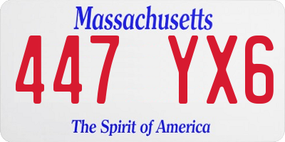 MA license plate 447YX6