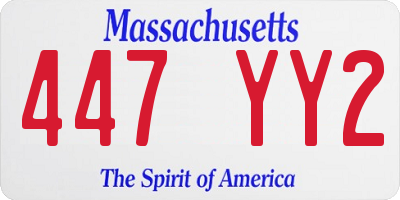 MA license plate 447YY2