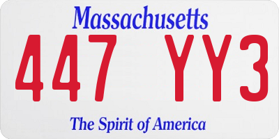 MA license plate 447YY3
