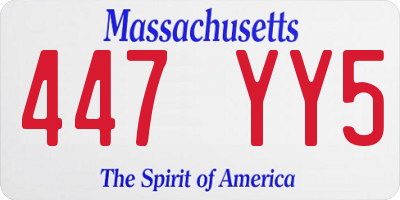 MA license plate 447YY5