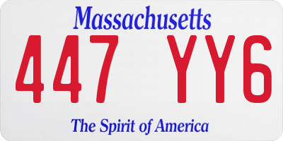 MA license plate 447YY6