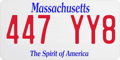 MA license plate 447YY8