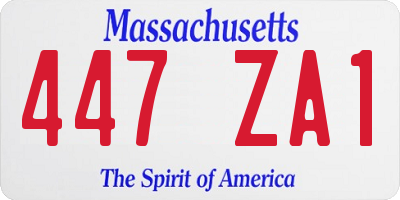 MA license plate 447ZA1