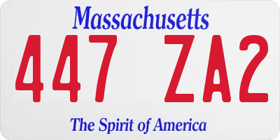 MA license plate 447ZA2