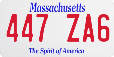 MA license plate 447ZA6