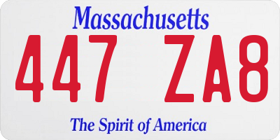 MA license plate 447ZA8