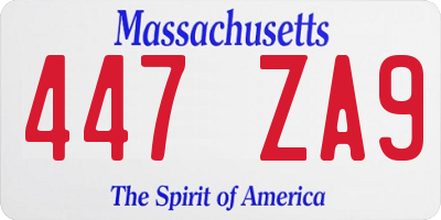 MA license plate 447ZA9