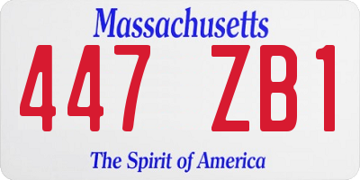 MA license plate 447ZB1