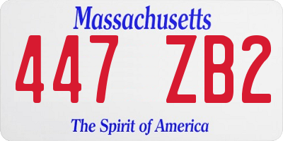 MA license plate 447ZB2