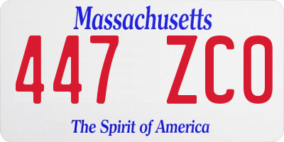 MA license plate 447ZC0