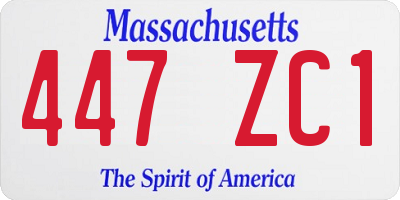 MA license plate 447ZC1