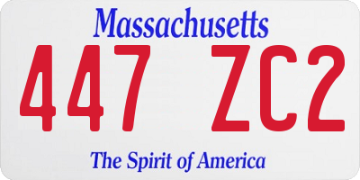 MA license plate 447ZC2