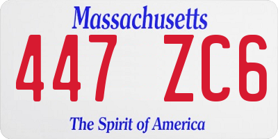 MA license plate 447ZC6