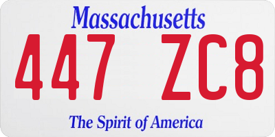 MA license plate 447ZC8