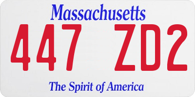 MA license plate 447ZD2