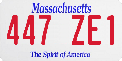 MA license plate 447ZE1