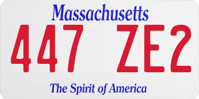 MA license plate 447ZE2