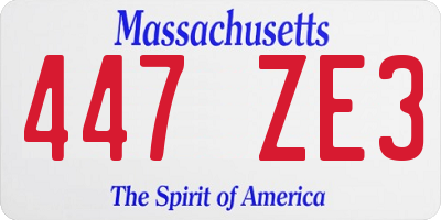 MA license plate 447ZE3