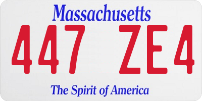 MA license plate 447ZE4