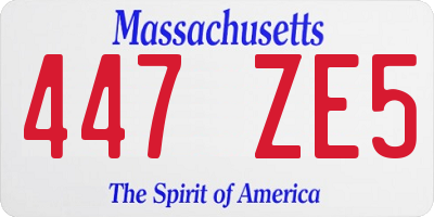 MA license plate 447ZE5