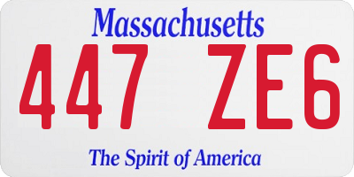 MA license plate 447ZE6