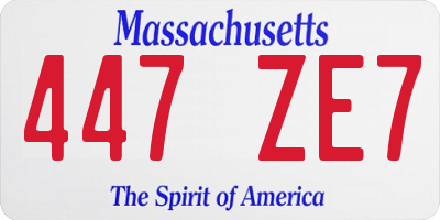 MA license plate 447ZE7