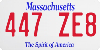 MA license plate 447ZE8
