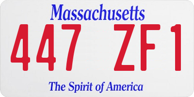 MA license plate 447ZF1