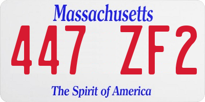 MA license plate 447ZF2