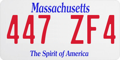 MA license plate 447ZF4