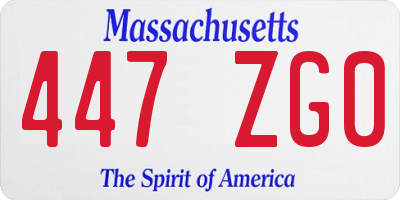 MA license plate 447ZG0