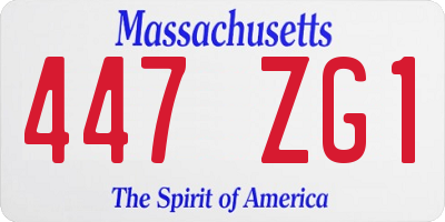 MA license plate 447ZG1