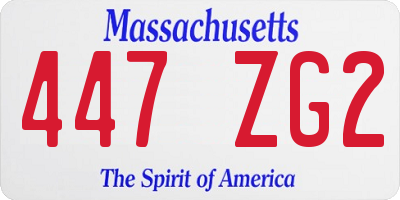 MA license plate 447ZG2