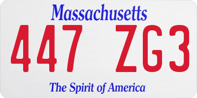 MA license plate 447ZG3