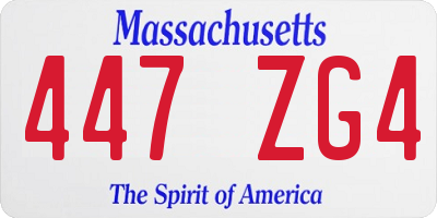 MA license plate 447ZG4