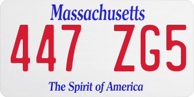 MA license plate 447ZG5