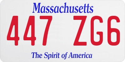 MA license plate 447ZG6