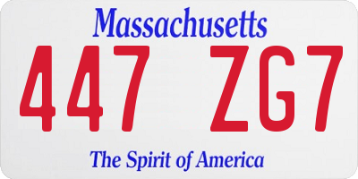 MA license plate 447ZG7