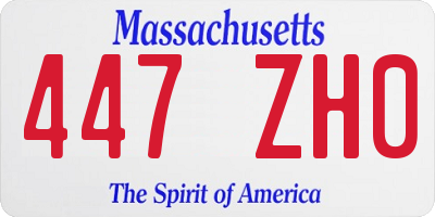 MA license plate 447ZH0