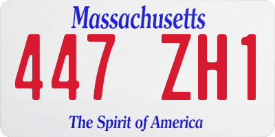 MA license plate 447ZH1