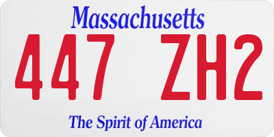 MA license plate 447ZH2