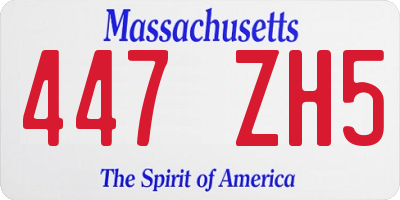 MA license plate 447ZH5