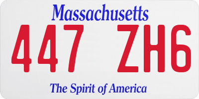 MA license plate 447ZH6