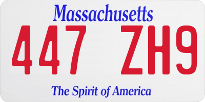 MA license plate 447ZH9