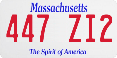 MA license plate 447ZI2