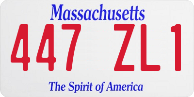 MA license plate 447ZL1