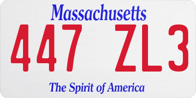 MA license plate 447ZL3